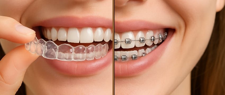 A comparison of clear aligners and traditional braces