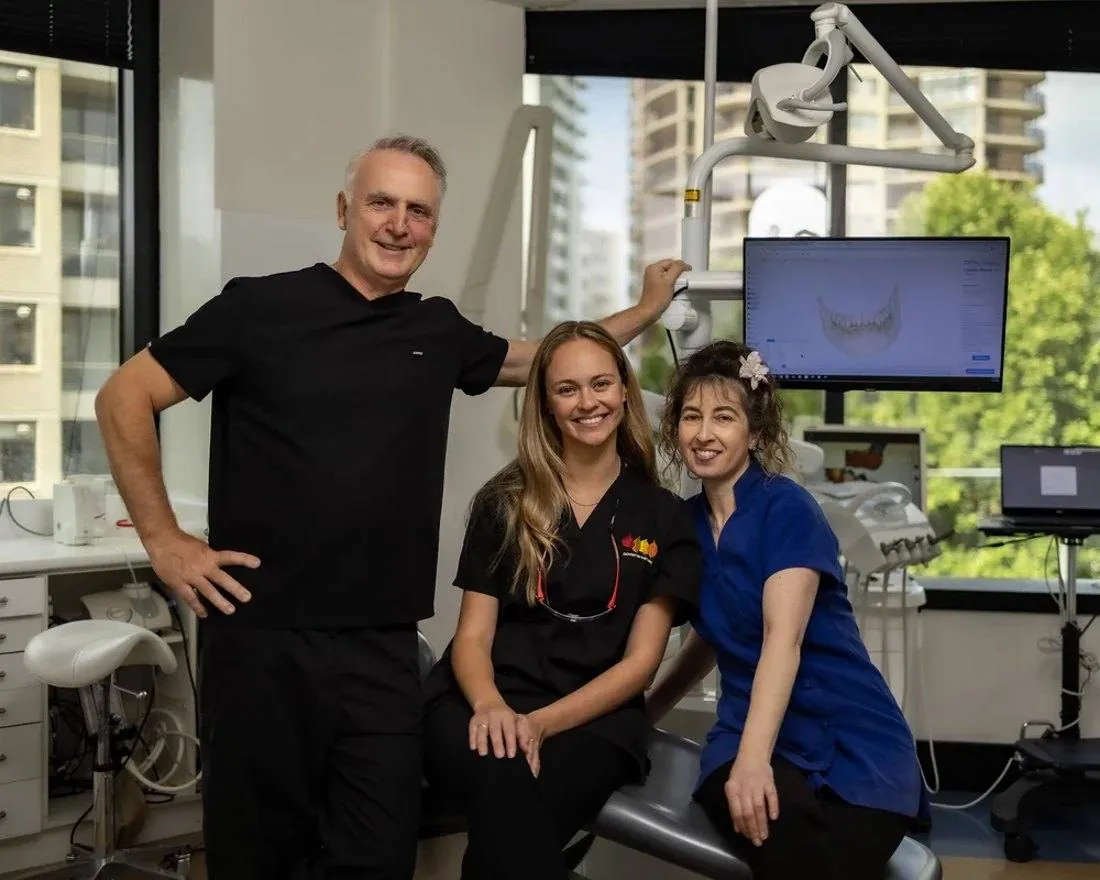 Dr Brendan Quill with the Dentist In The Park team in their Bondi Junction practice